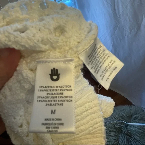 Spiritual Gangster Distressed Cream Knit Sweater - Picture 8 of 8